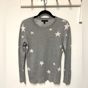 Banana Republic gray and white star crew neck sweater